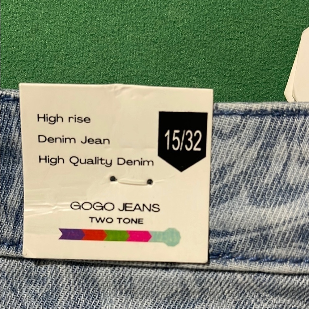 GOGO Blue High Rise Relaxed Fit Jeans Women Size 15/32 - Picture 11 of 12
